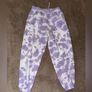 Pacsun size M white and purple dyed sweatpants